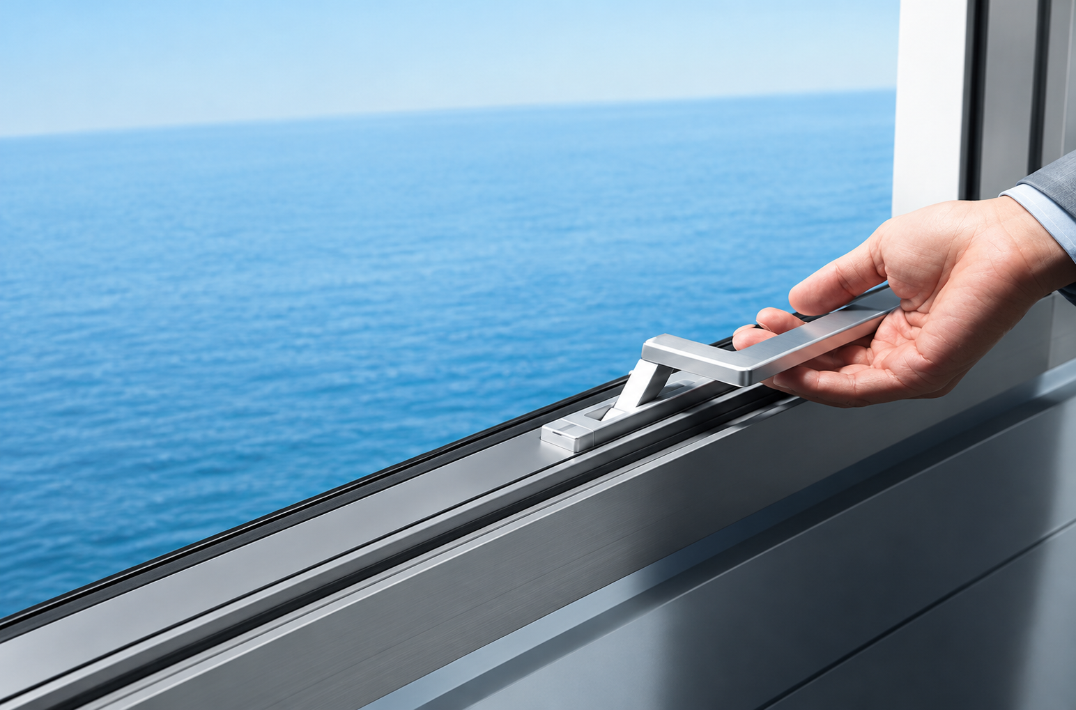 Home seaside window hardware in hand